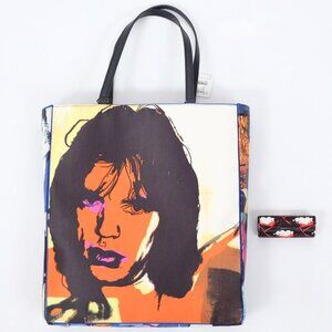 New Philip Treacy x Andy Warhol bag tote hat Rolling Stones Mick Jagger